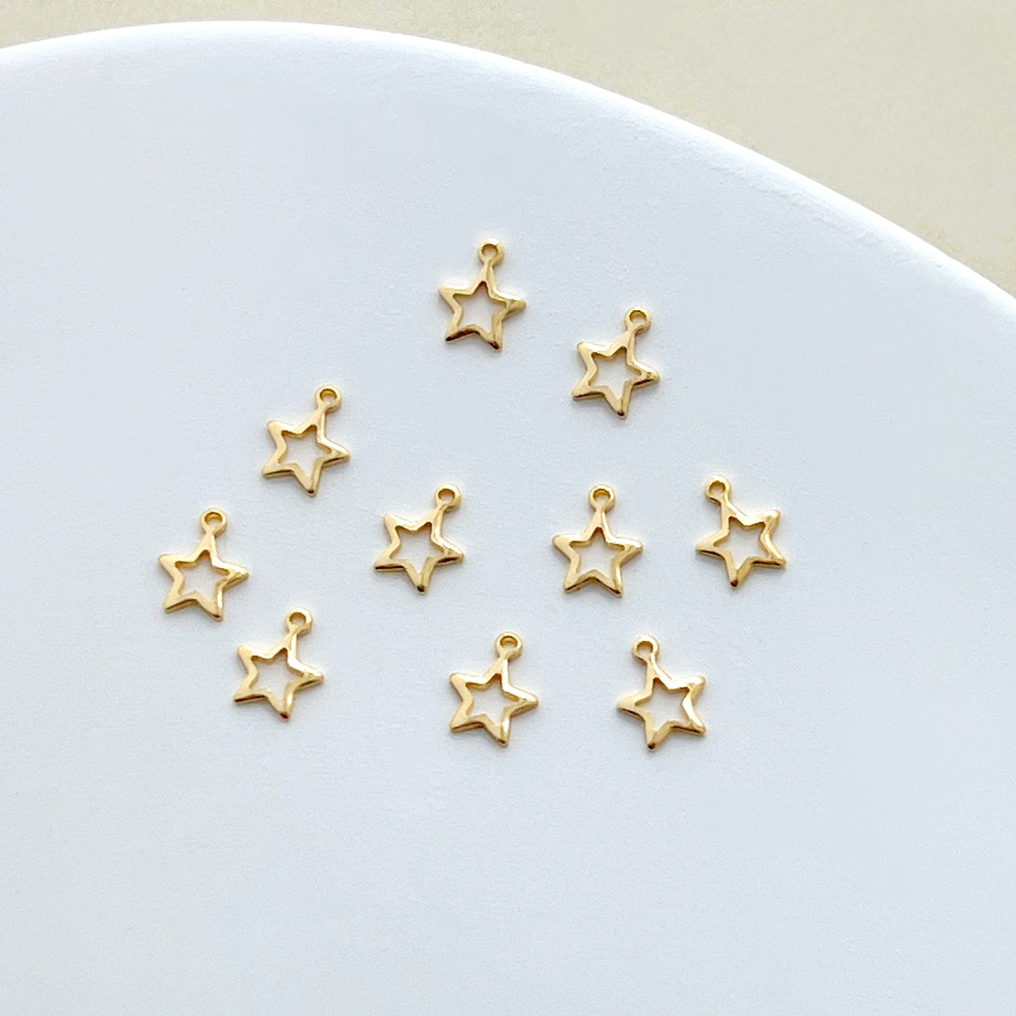 10PCS 14K Gold Plated Star Charms 6mm