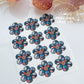 Patchwork Denim Button Flower Polymer Clay Transfer Paper & Matching Cutter