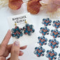 Patchwork Denim Button Flower Polymer Clay Transfer Paper & Matching Cutter