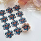 Patchwork Denim Button Flower Polymer Clay Transfer Paper & Matching Cutter