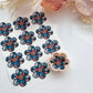 Patchwork Denim Button Flower Polymer Clay Transfer Paper & Matching Cutter