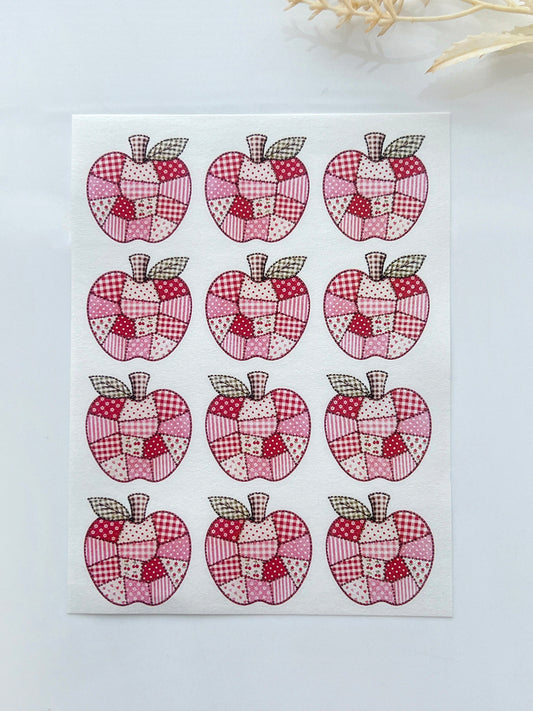 Patchwork Apple Polymer Clay Transfer Paper & Matching Cutter