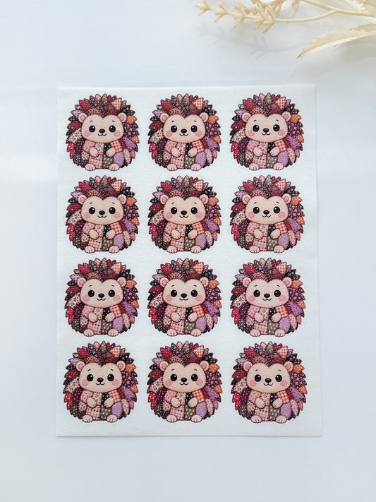 Patchwork Hedgehog Polymer Clay Transfer Paper & Matching Cutter