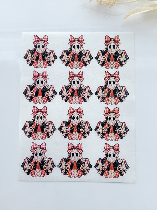 Patchwork Ghost Polymer Clay Transfer Paper & Matching Cutter