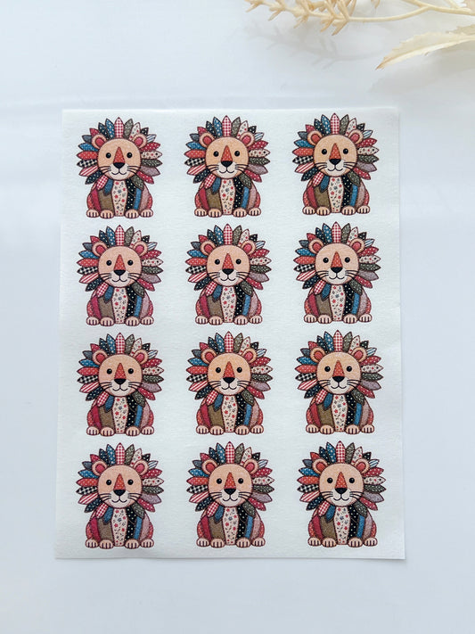 Patchwork Lion Polymer Clay Transfer Paper & Matching Cutter
