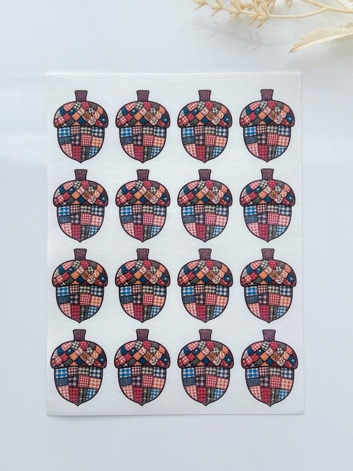 Patchwork Acorn Polymer Clay Transfer Paper & Matching Cutter