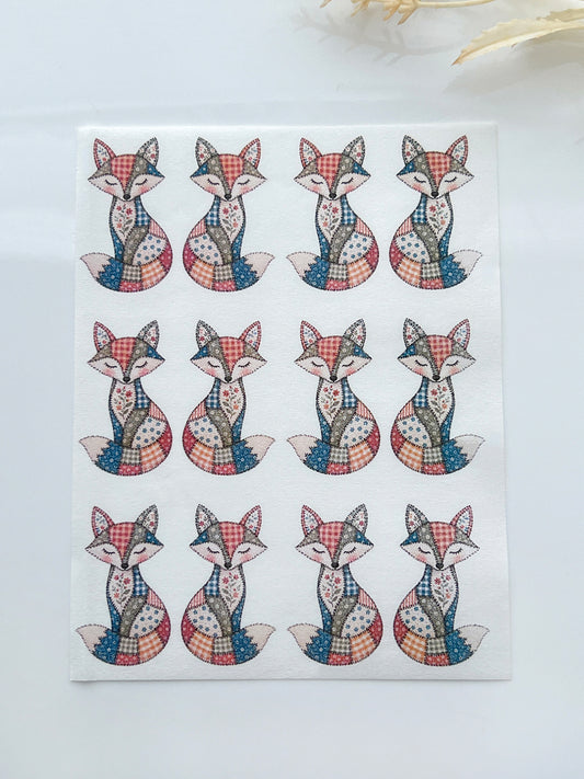 Patchwork Fox Polymer Clay Transfer Paper & Matching Cutter