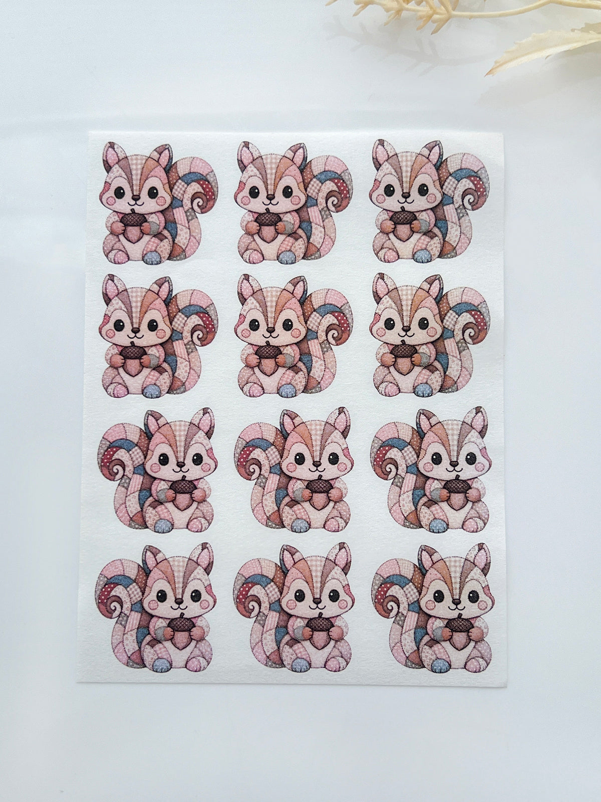 Patchwork Squirrel Polymer Clay Transfer Paper & Matching Cutter