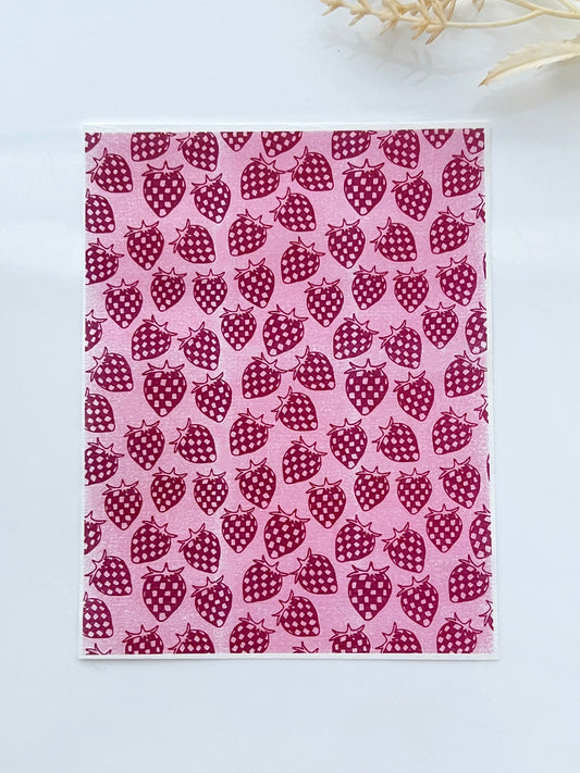 Valentine's Day Strawberry Clay Transfer Paper
