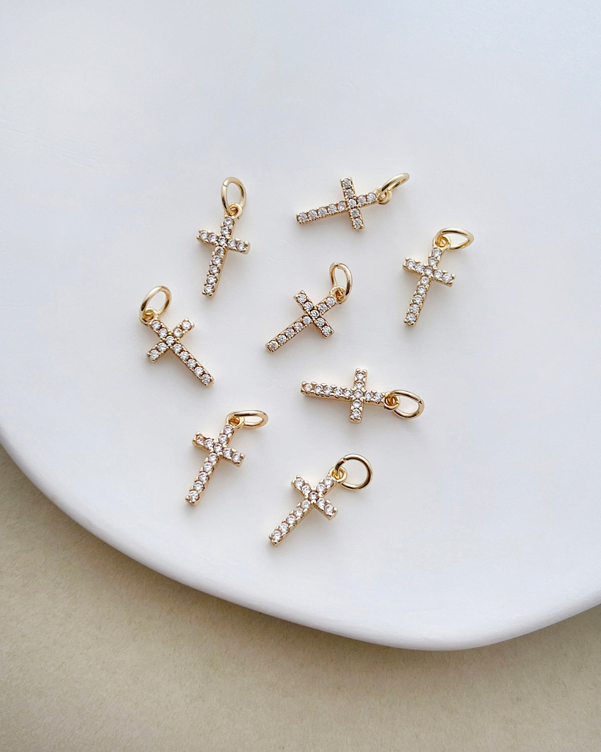 14K Gold Filled Zircon Cross Charms