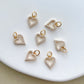 14K Gold Filled Zircon Heart Charms