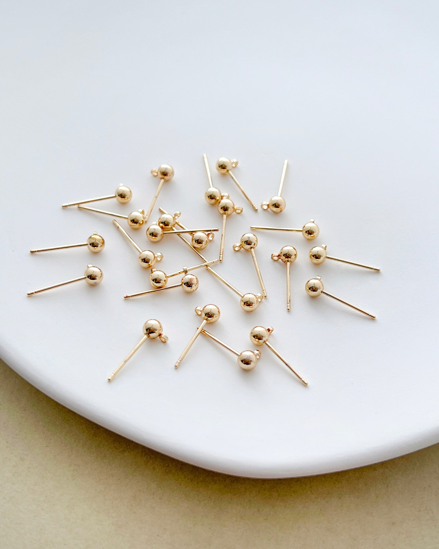14K Gold Filled Ball Earring Posts with Loop