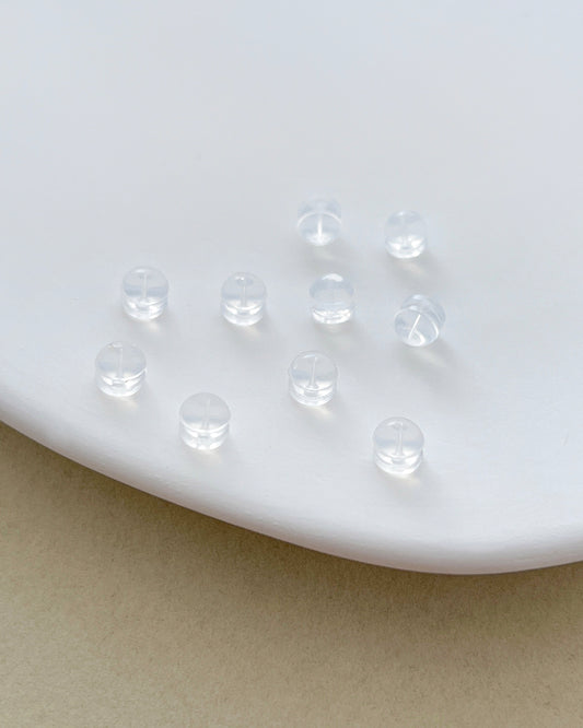 Clear Silicone Hamburger Earring Backs