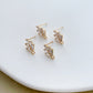 14K Gold Filled Zircon Fan Earring Posts with Loop