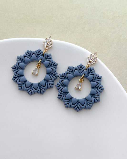 14K Gold Filled Zircon Fan Earring Posts with Loop