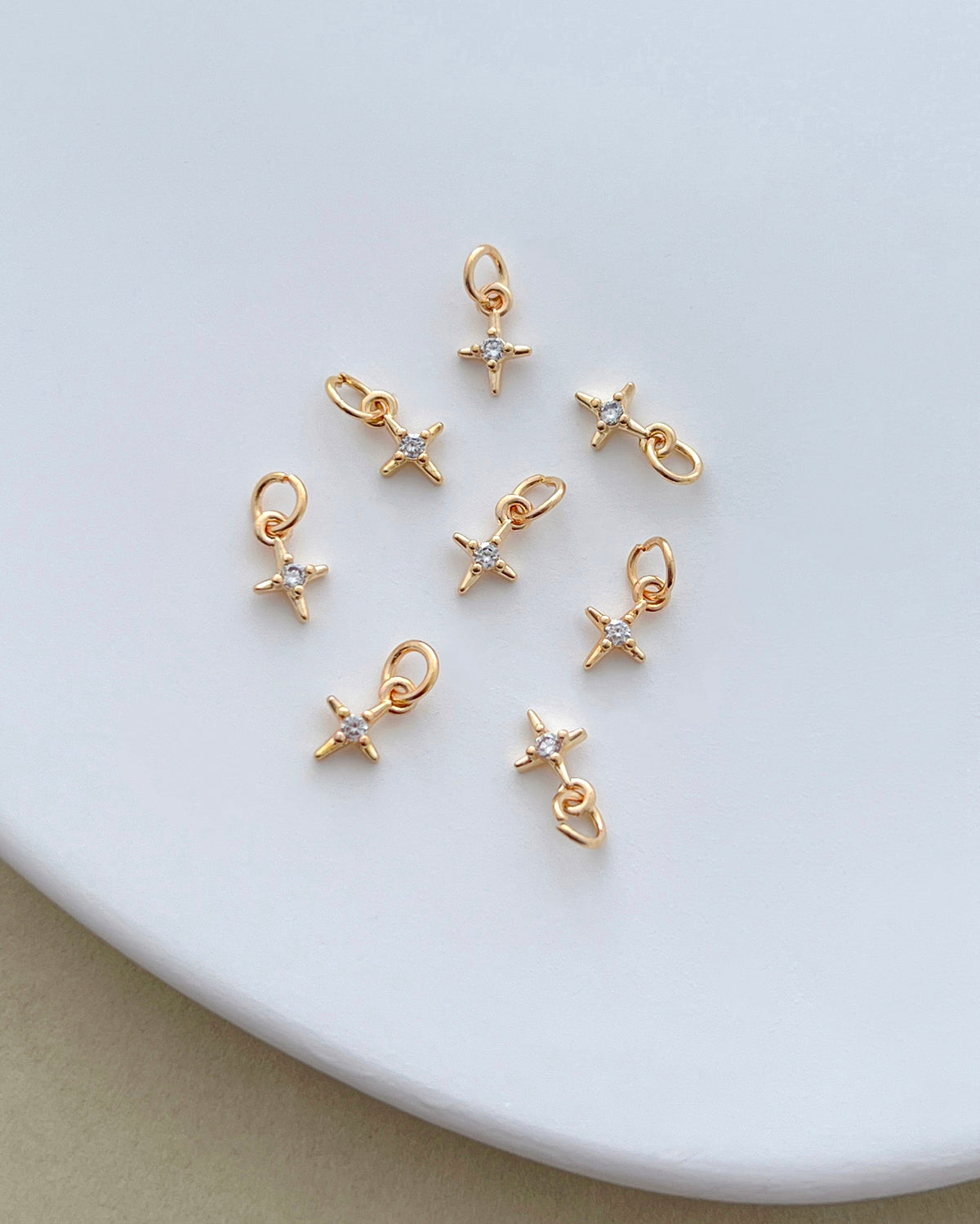 14K Gold Filled Zircon Star Charms