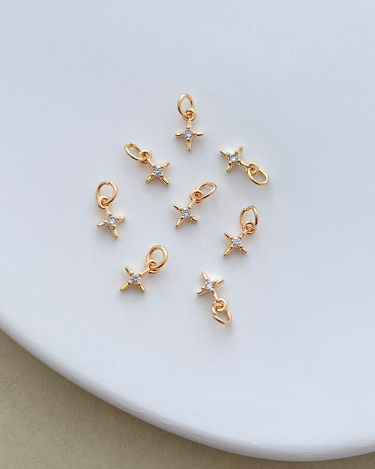 14K Gold Filled Zircon Star Charms