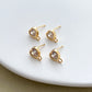 14K Gold Filled Heart Zircon Earring Posts with Loop