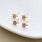 14K Gold Filled Zircon Flower Earring Posts with Loop