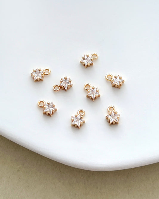 14K Gold Filled Zircon Star Charms