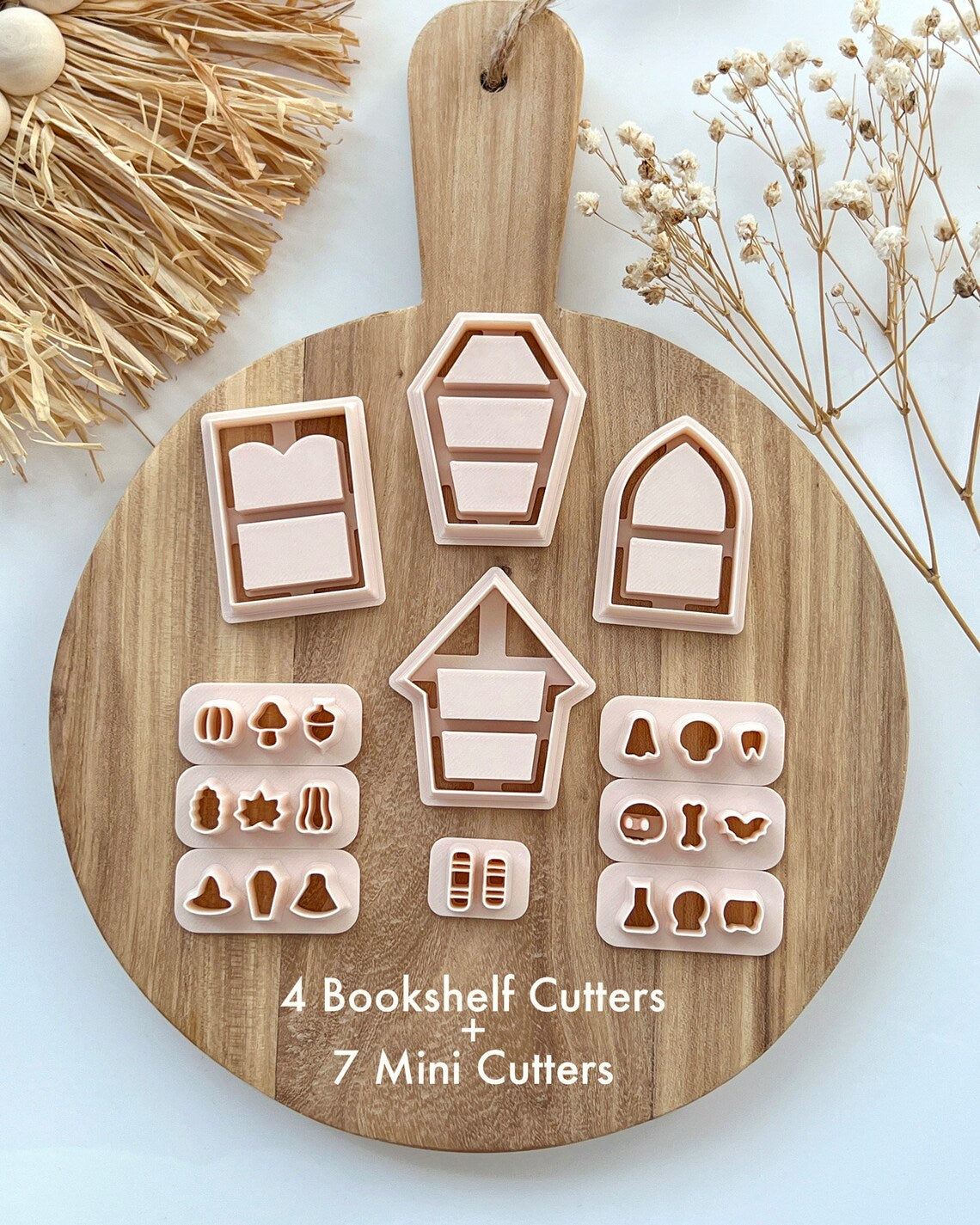 2024 Halloween Bookshelf Polymer Clay Cutters | Halloween Clay Earring Cutters for Jewelry Making