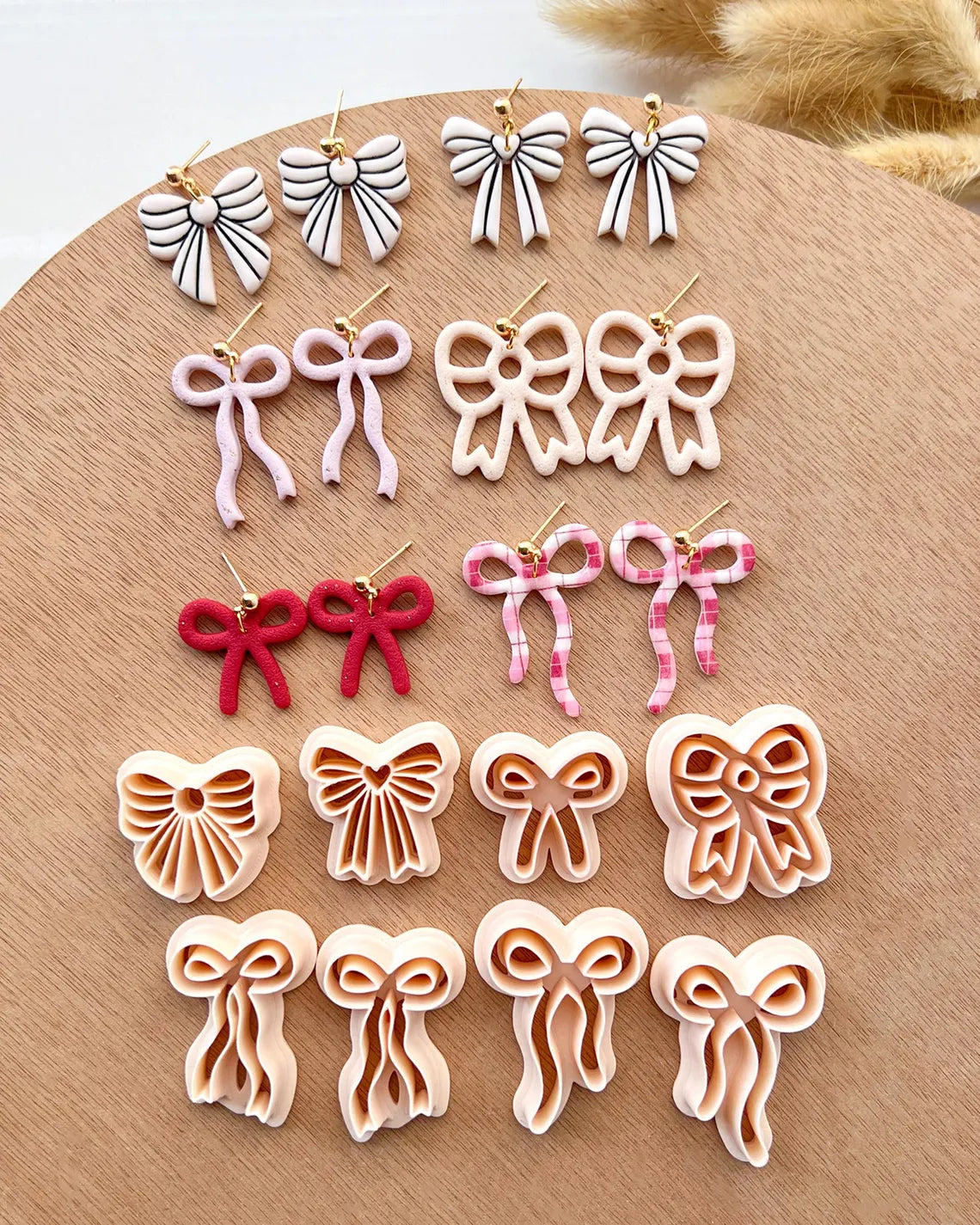 Valentines Polymer Clay Cutters | Bow Love Clay Earring Cutters | Polymer Clay Tools for Jewelry Making