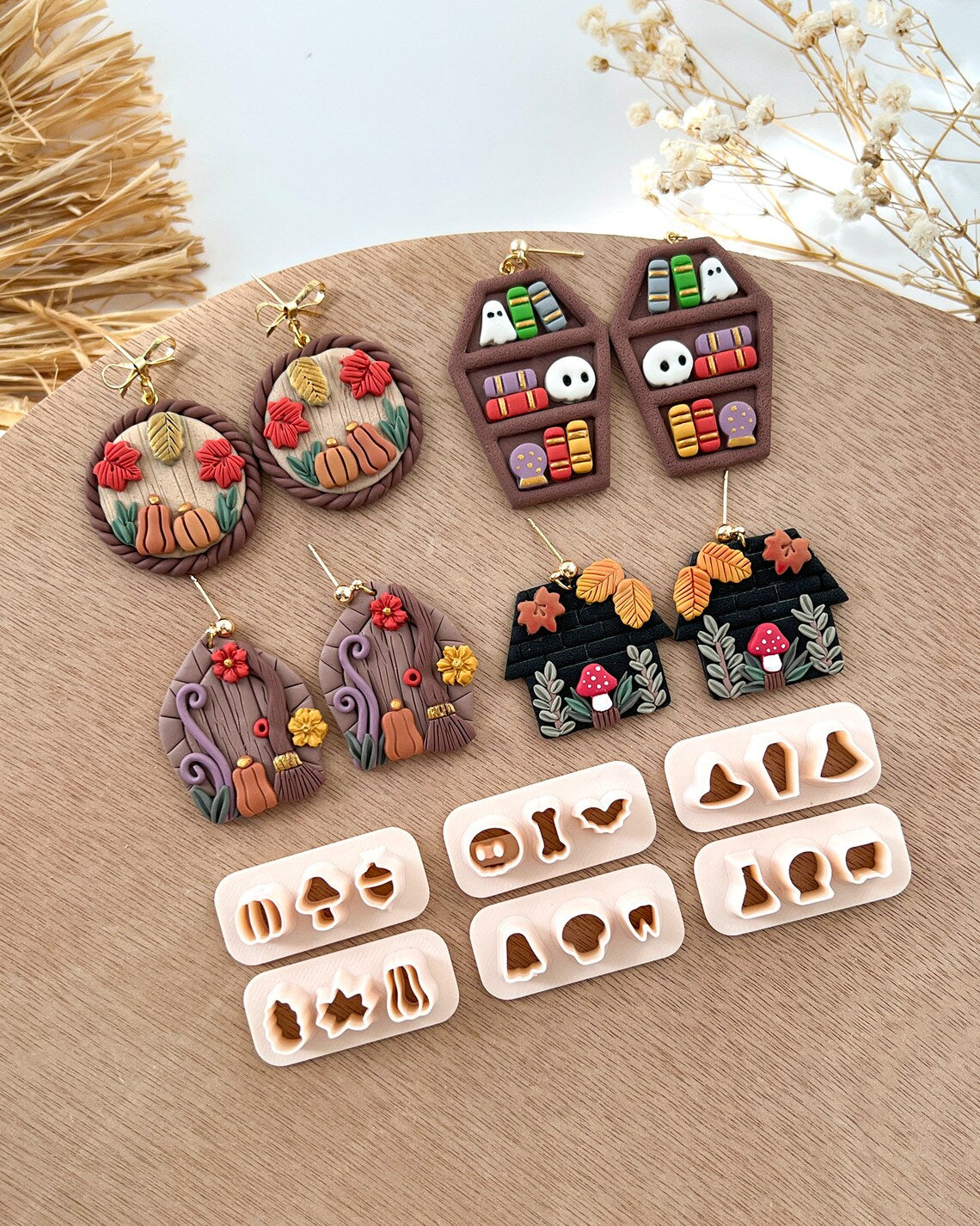 2024 Fall Halloween Mini Polymer Clay Cutters | Micro Clay Earring Cutters for Jewelry Making