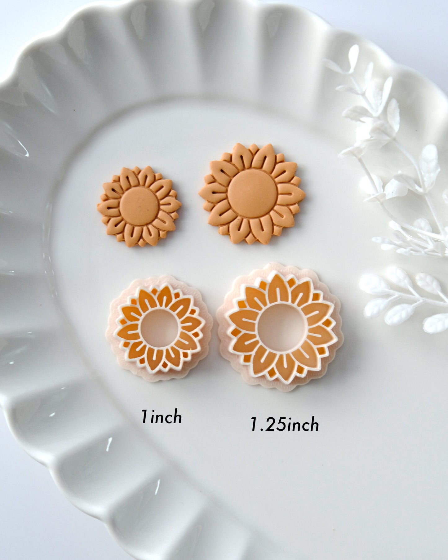 Spring Sunflower Polymer Clay Cutters | Floral Clay Earring Cutters