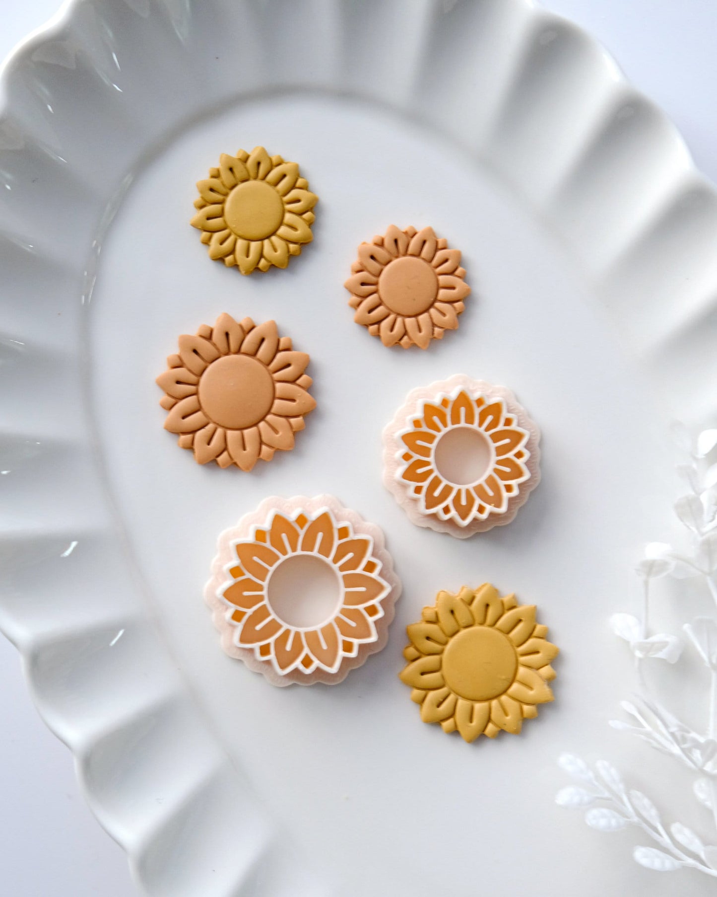 Spring Sunflower Polymer Clay Cutters | Floral Clay Earring Cutters