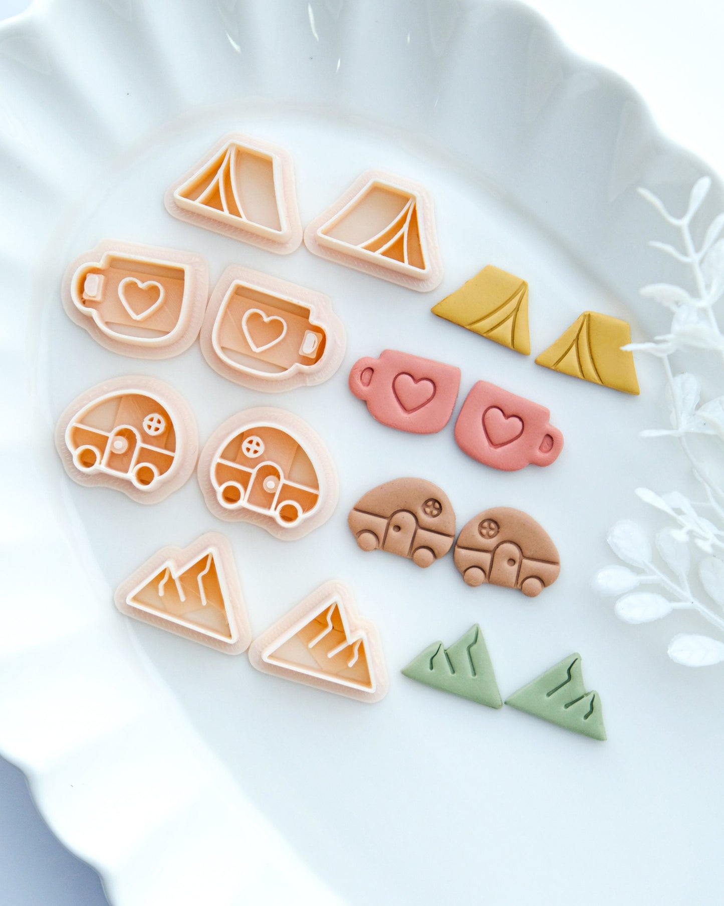 Camping Clay Cutters | Summer Polymer Clay Cutters | Cute Stud Earring Cutters | 3D Printed Cutter | Jewelry Making