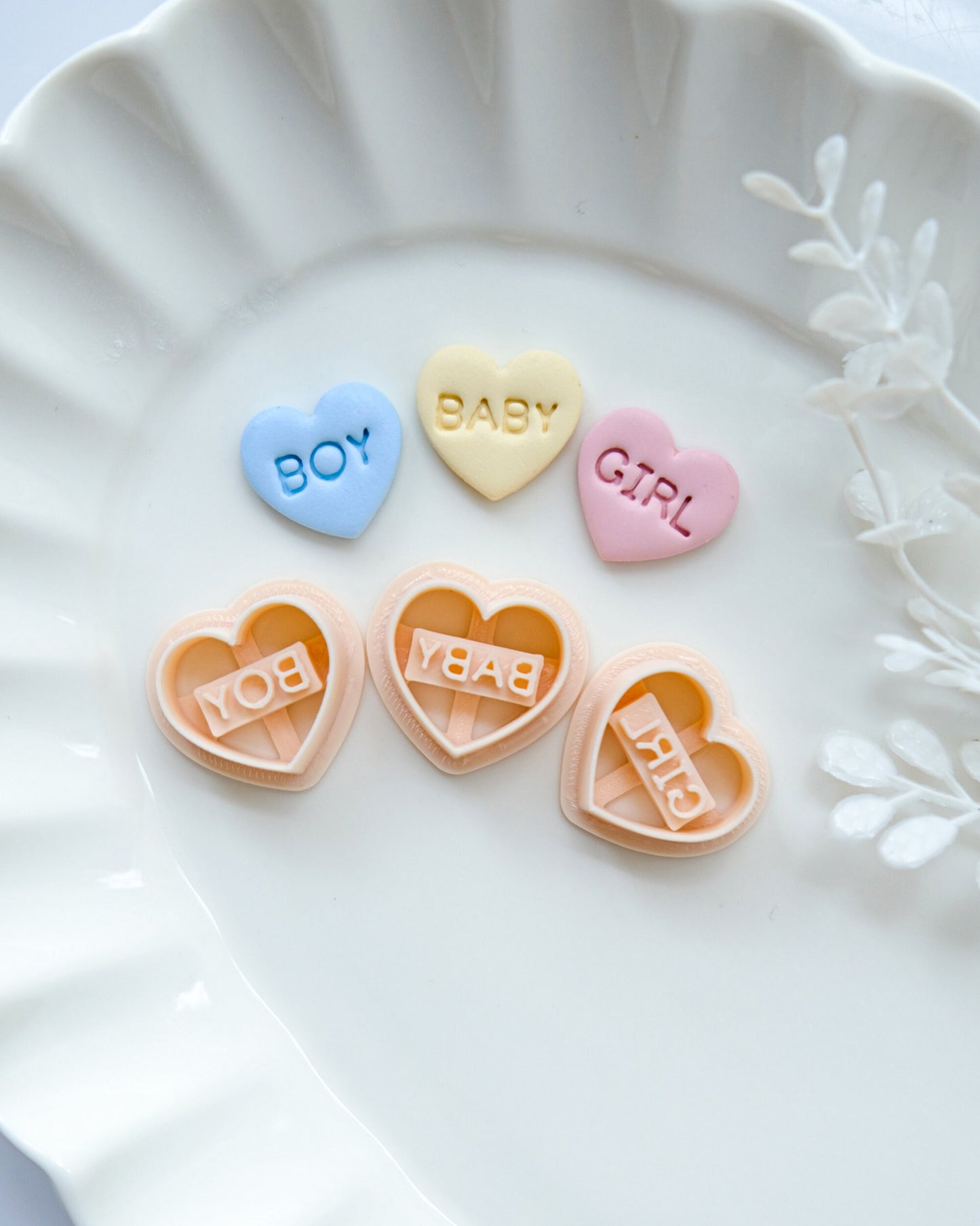 Conversation Heart Polymer Clay Cutters | Baby Shower Clay Cutters | Clay Earring Cutter | Baby Clay Cutters