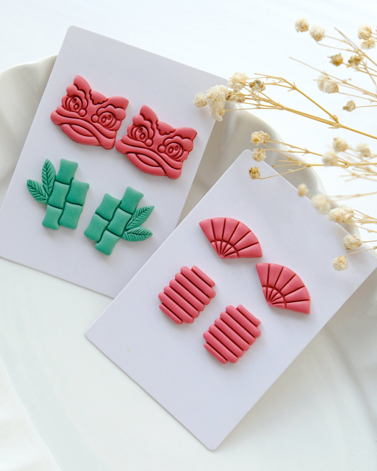 Chinese New Year Clay Cutters | Polymer Clay Cutters | Jewelry Making | Stud Clay Cutters | Earring Cutters | Lion Dance | Gold Ingot