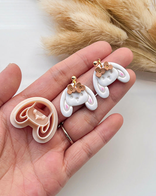 Easter Bunny Polymer Clay Cutters | Easter Clay Cutters for Earring Making | Clay Tools | Lop Rabbit