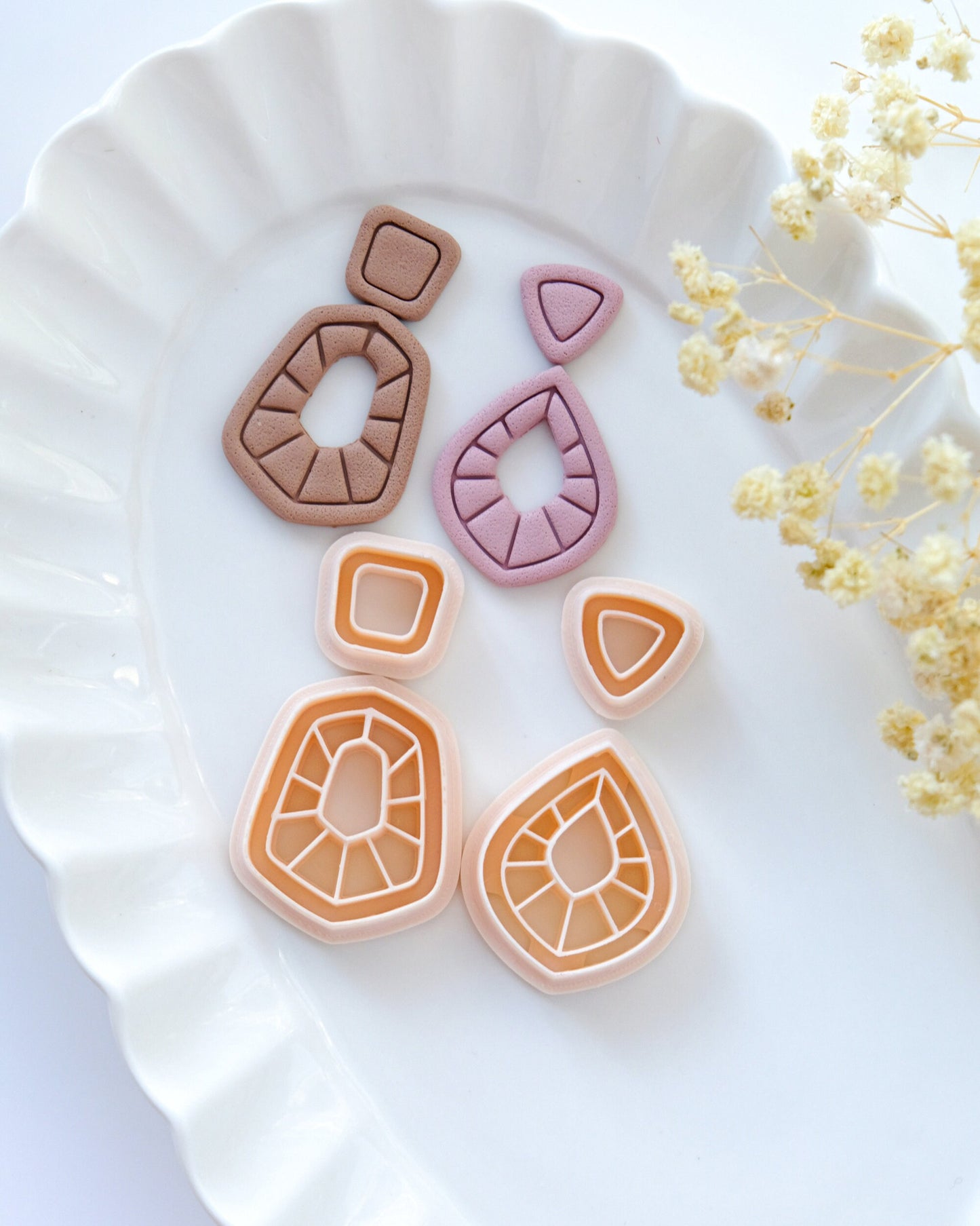 Cutout Dangle Clay Cutters Set | Art Deco Polymer Clay Earring Cutters
