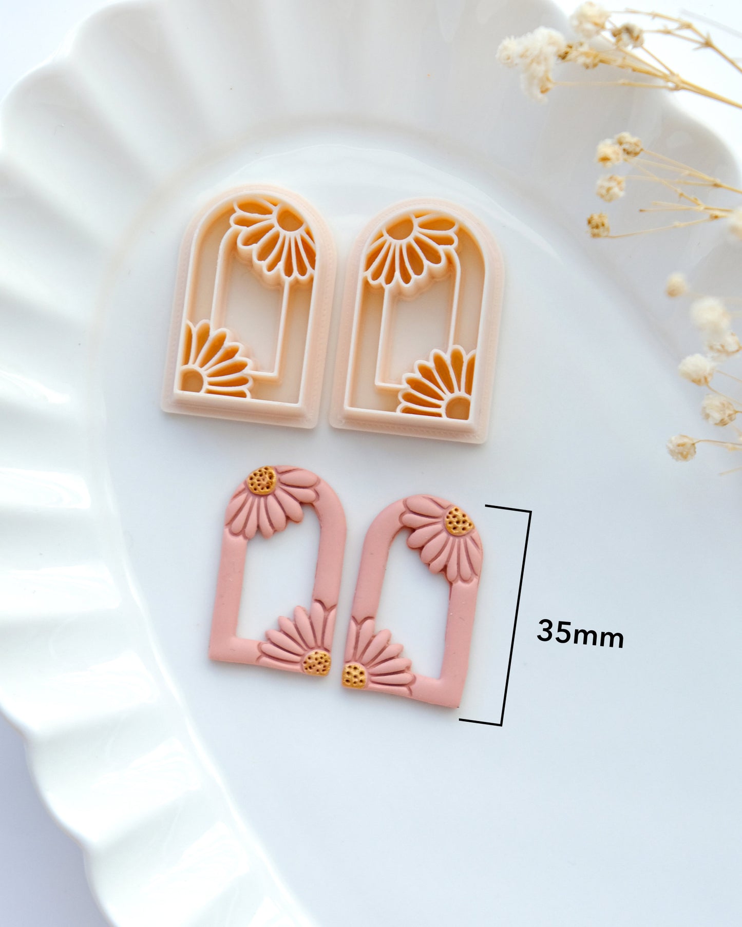 Daisy Flower Arch Cutout Polymer Clay Cutters | Spring Clay Cutters | Floral Clay Cutters | Jewelry Earring Making | Polymer Clay Tools