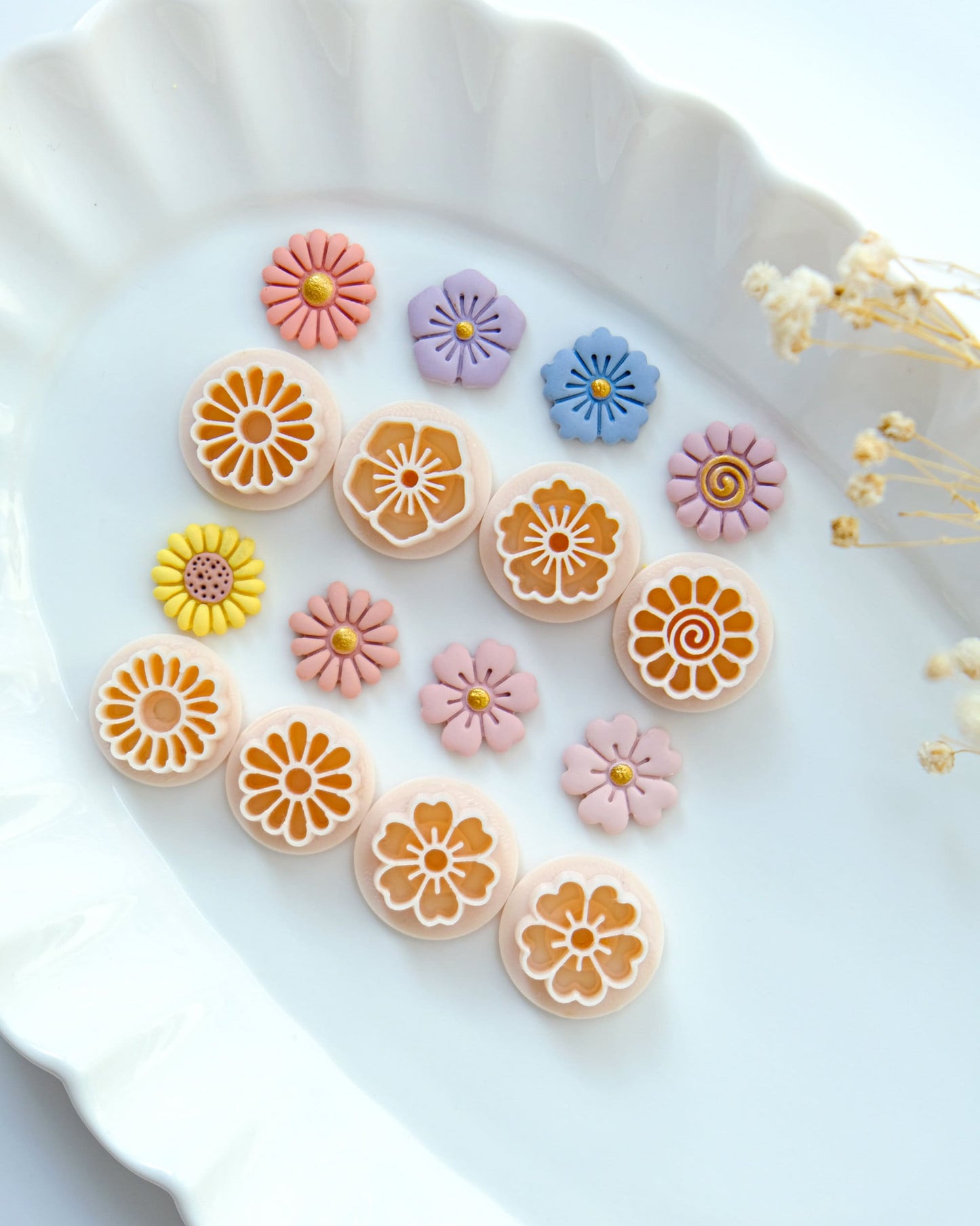 Summer Flower Stud Polymer Clay Cutters | Spring Clay Cutters | Flower Cutters for Earring Making | 3d Printed Cutter | Clay Tools