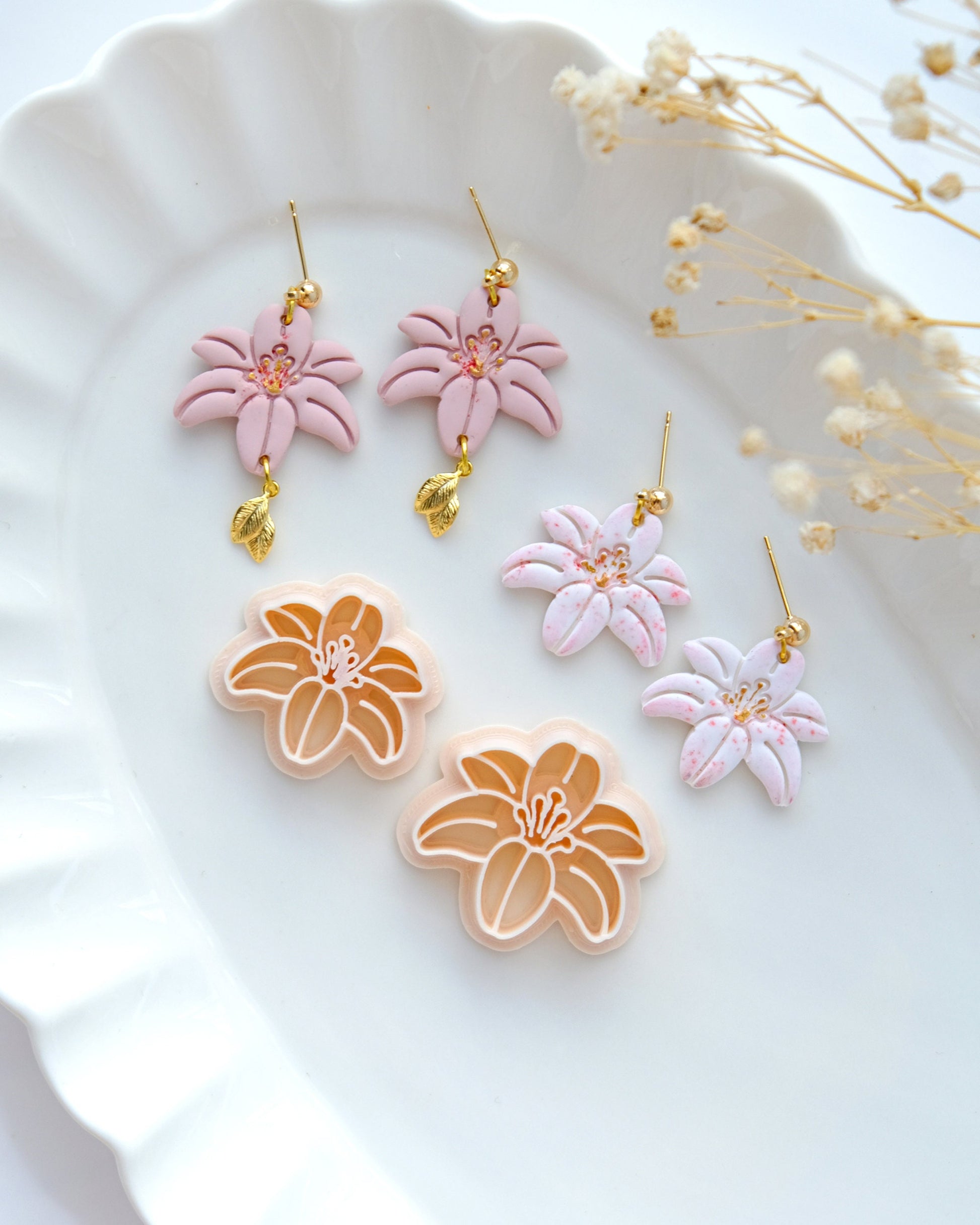 polymer clay lily flower Lily Flower Polymer Clay Cutter | Spring Clay Cutter | Floral Clay Cutters