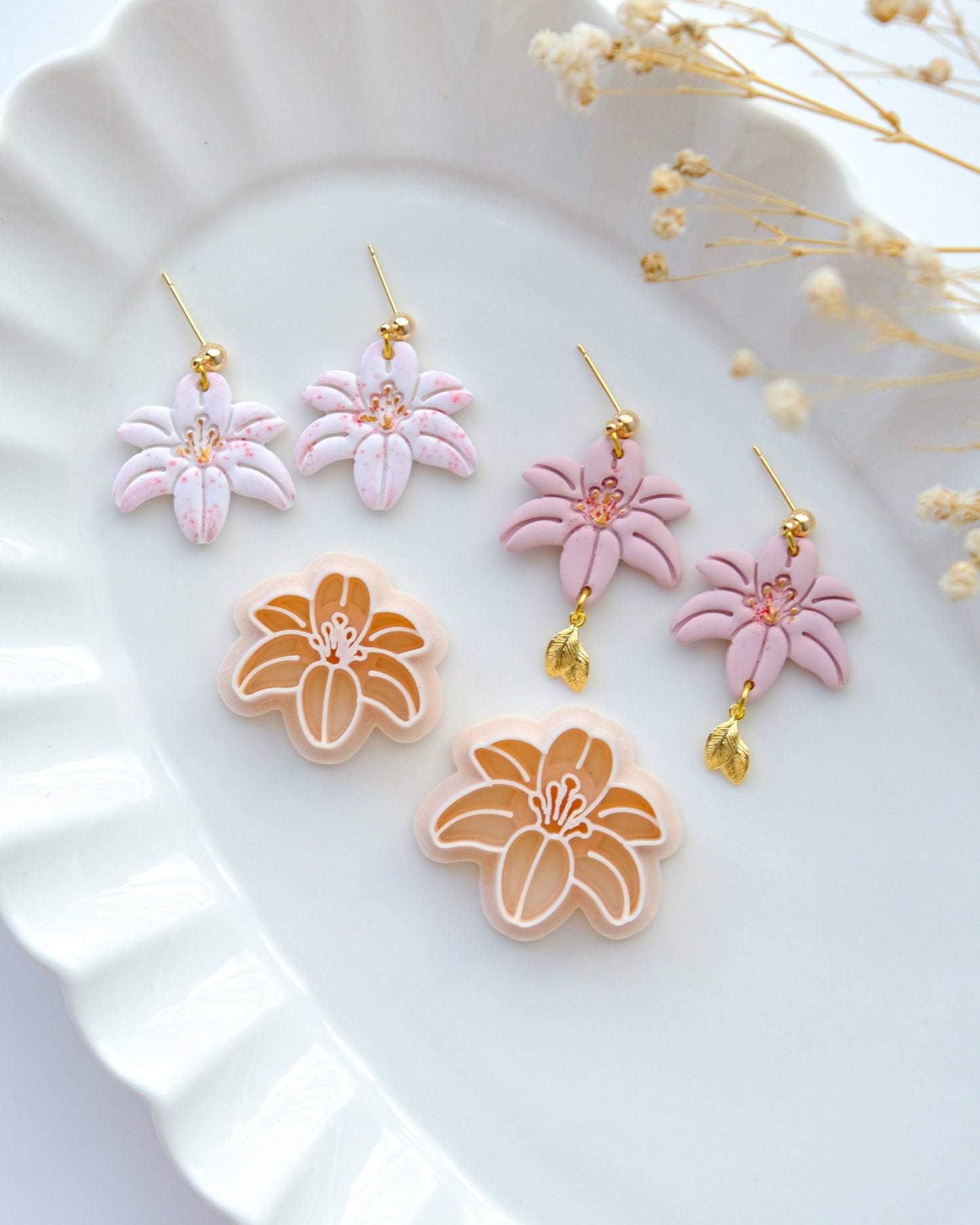 Lily Flower Polymer Clay Cutter | Spring Clay Cutter | Floral Clay Cutters | Clay Earring Cutter
