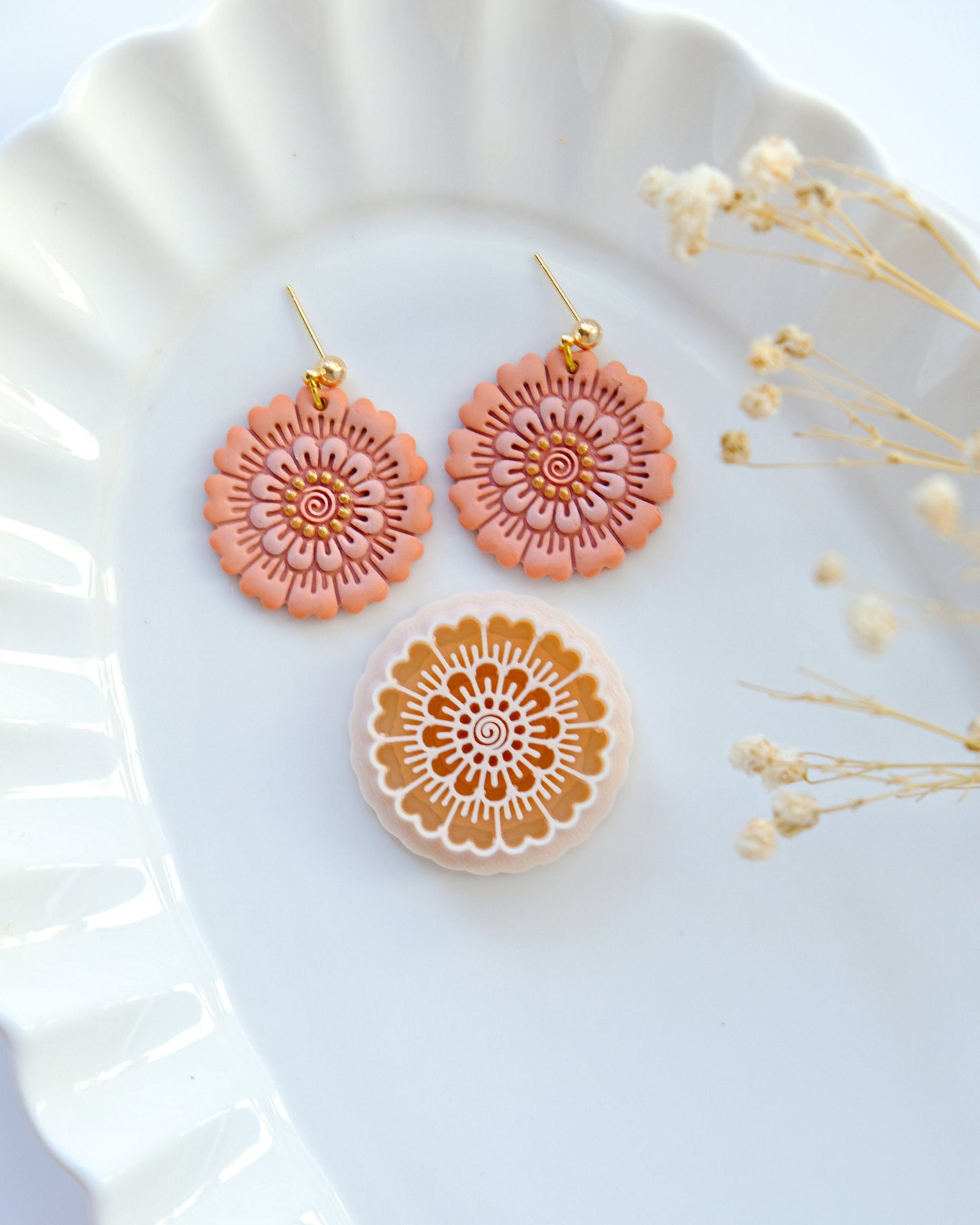 Boho Flower Polymer Clay Cutters | Spring Clay Cutters | Polymer Clay Tool | Clay Earring Cutter | 3d Printed Cutters