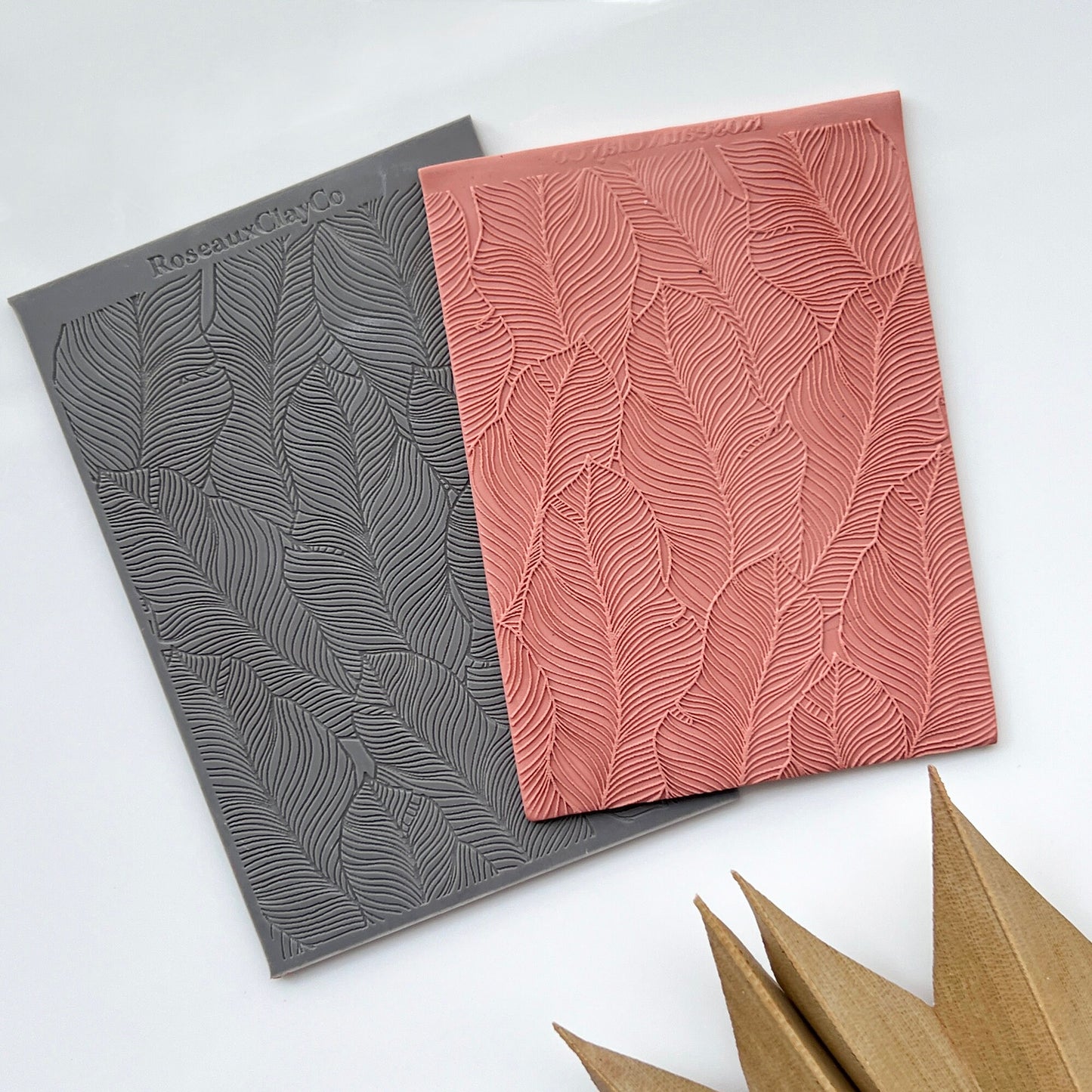 Spring Leaf Polymer Clay Texture Mat | Texture Sheet for Earring Making