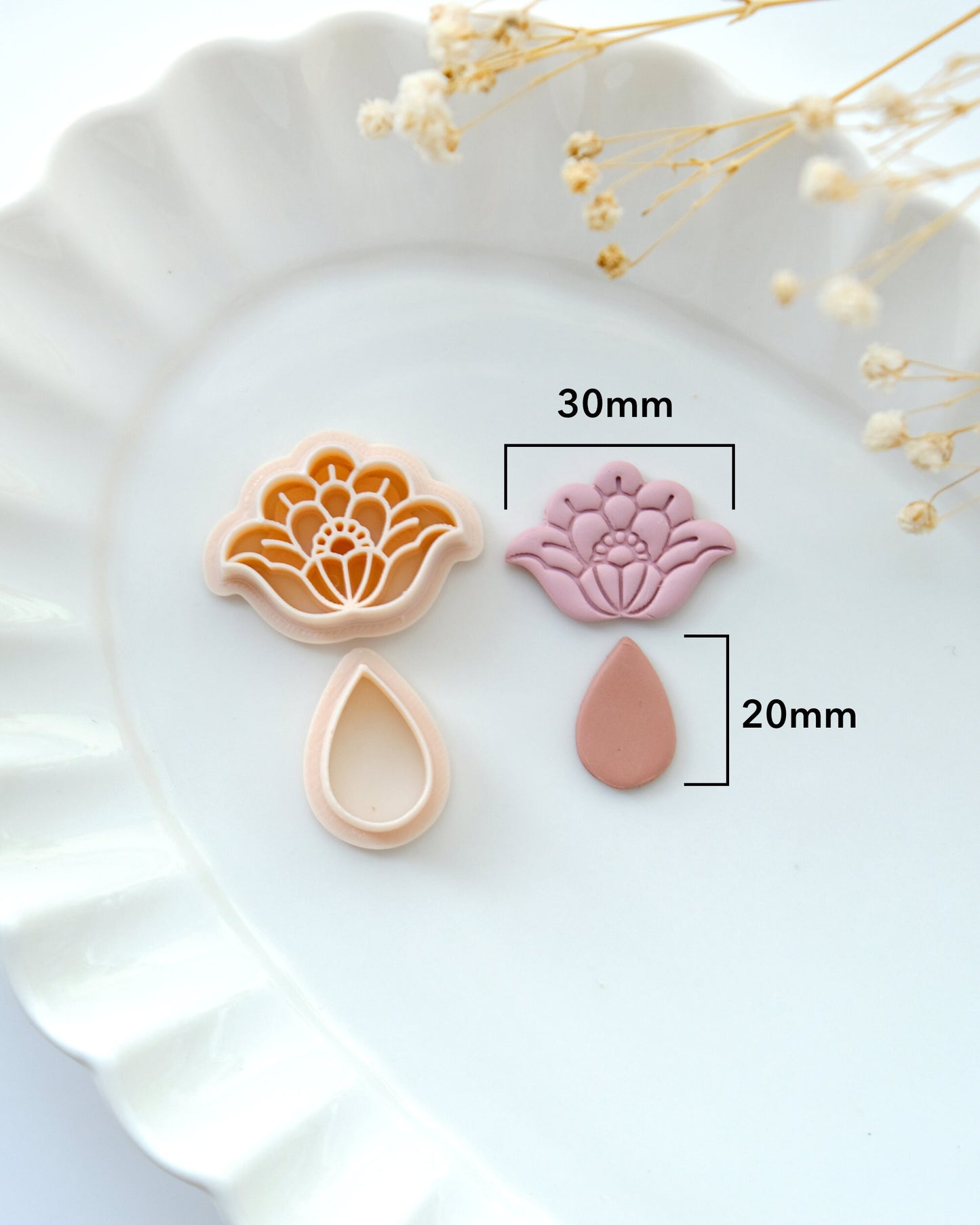 Art Deco Floral Polymer Clay Cutters | Spring Clay Cutters | Clay Earring Cutters | Jewelry Making | 3D Printed Cutters
