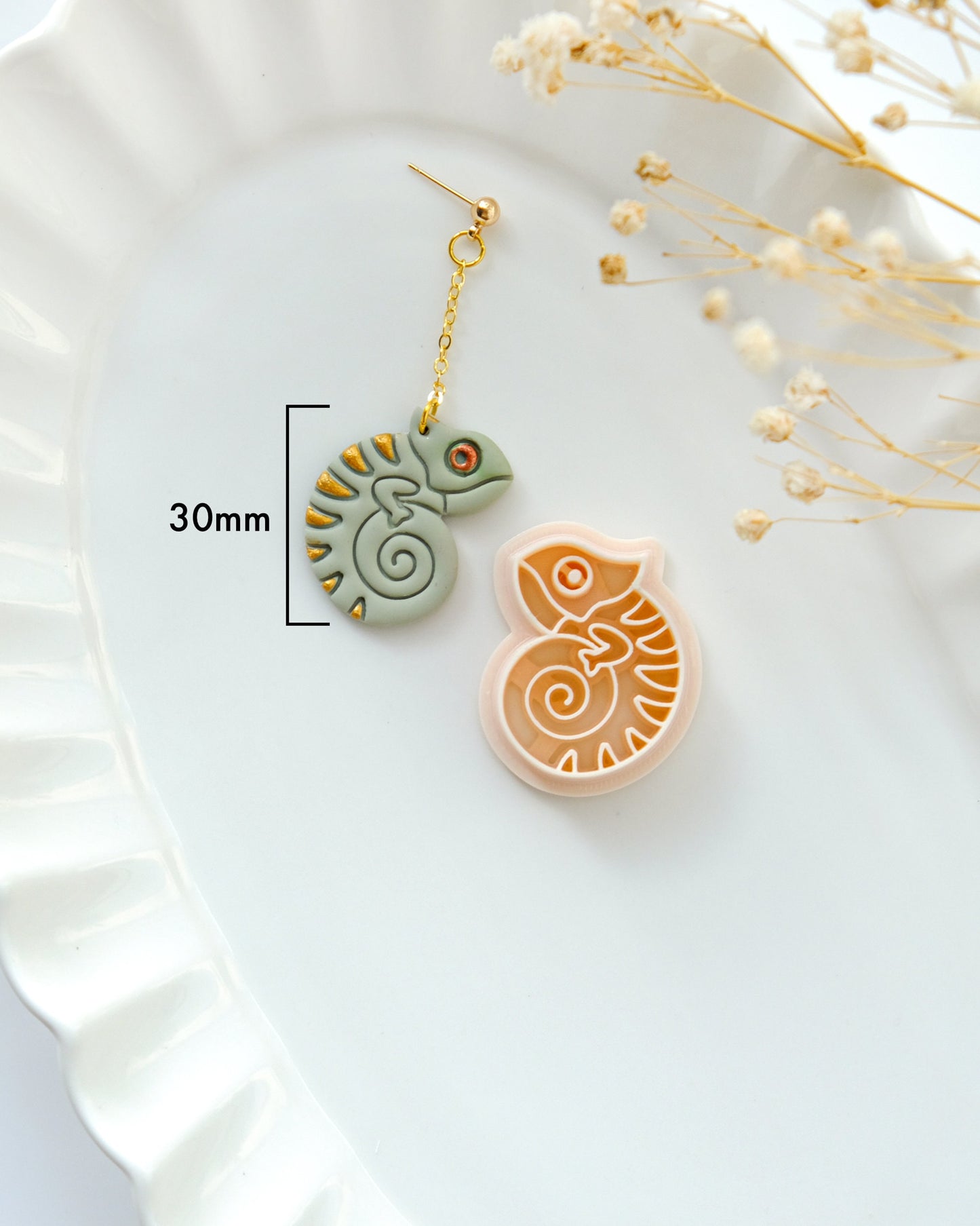 Chameleon Polymer Clay Cutters | Summer Animal Clay Earring Cutters
