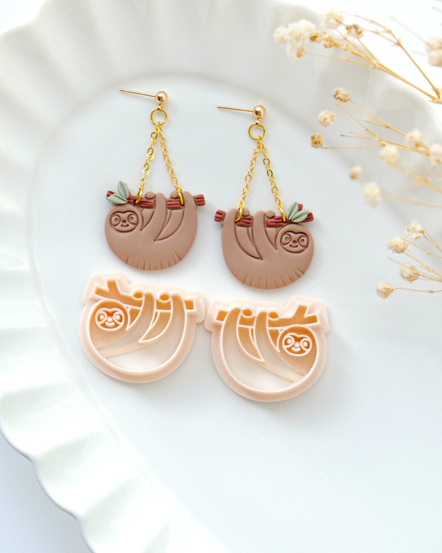 Sloth Polymer Clay Cutters | Summer Animal Clay Earring Cutters