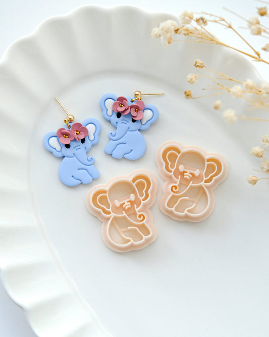 Baby Elephant Polymer Clay Cutters | Summer Animal Clay Earring Cutter