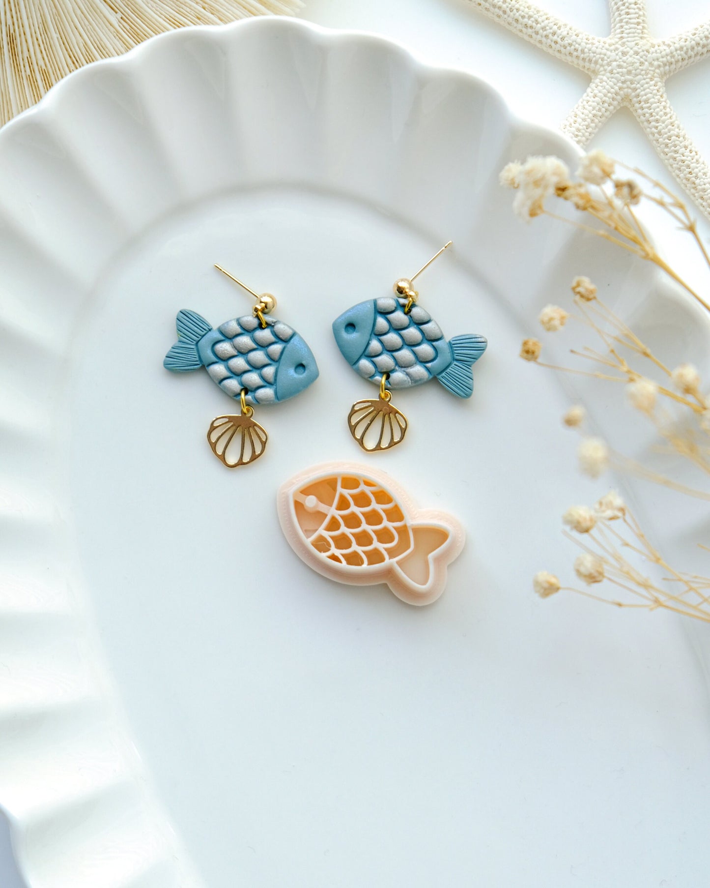 Summer Fish Polymer Clay Cutter | Ocean Animal Clay Earring Cutter for Clay Jewelry