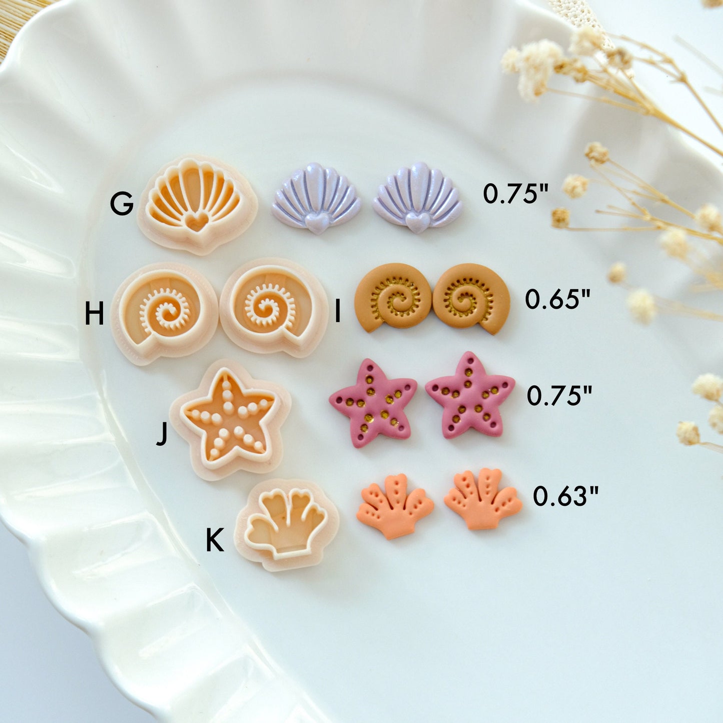 Ocean Animal Stud Polymer Clay Cutters | Summer Sea Clay Earring Cutters
