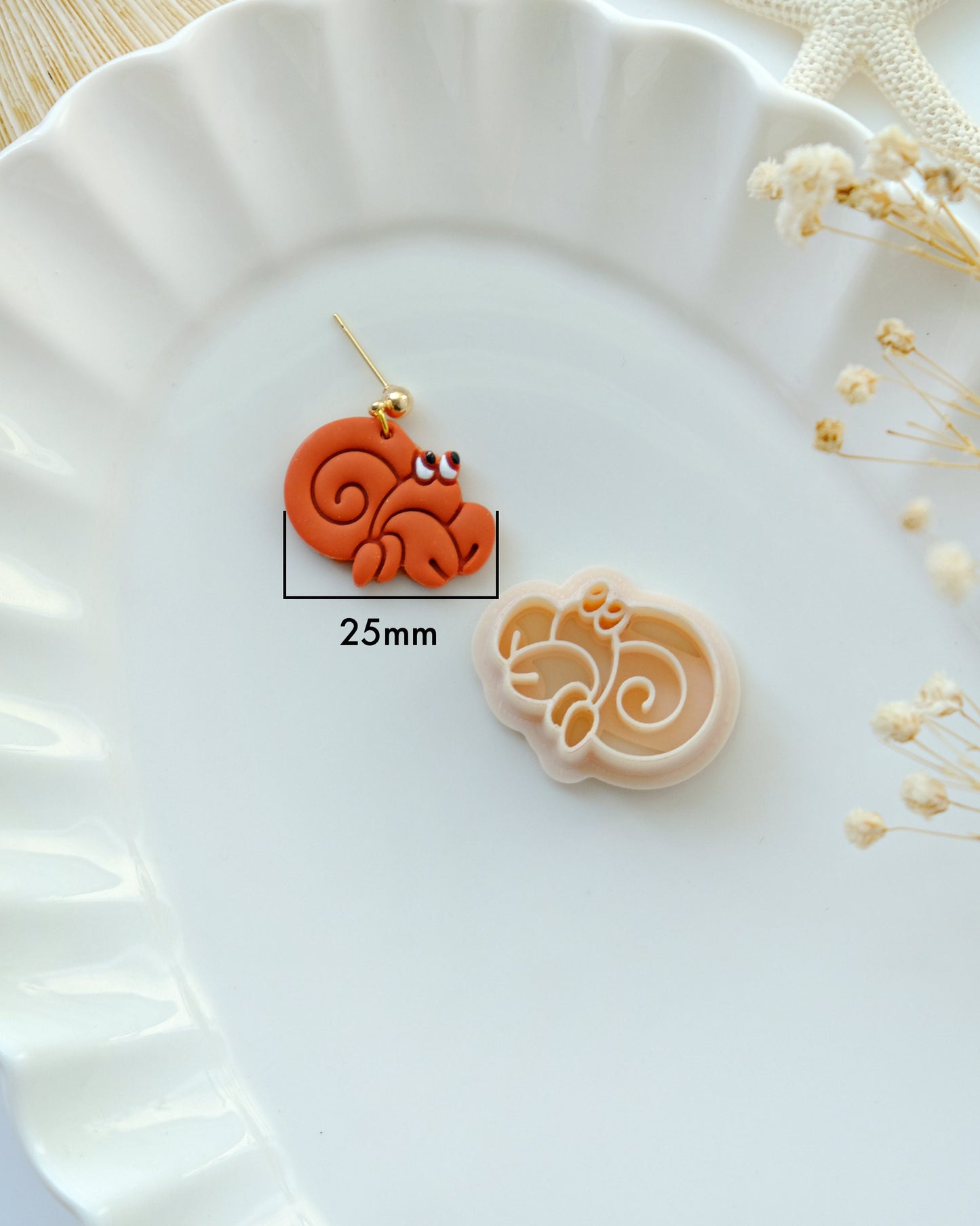 Hermit Crab Polymer Clay Cutters | Summer Ocean Clay Earring Cutters
