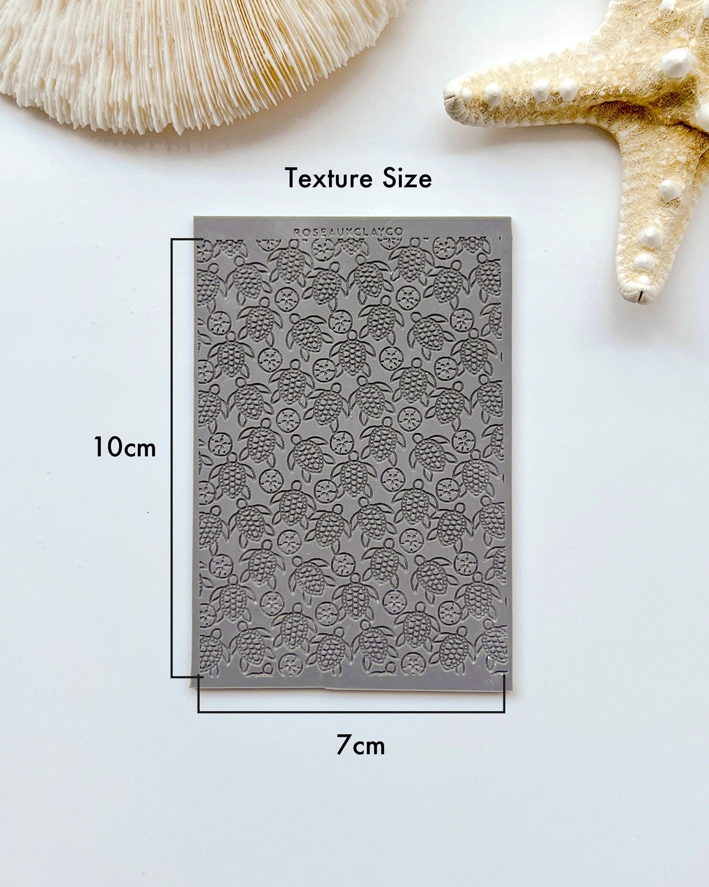 Ocean Beach Polymer Clay Texture Sheet for Earrings | Nautical Texture Mat for Polymer Clay Jewelry Making | Starfish Jellyfish Seashell