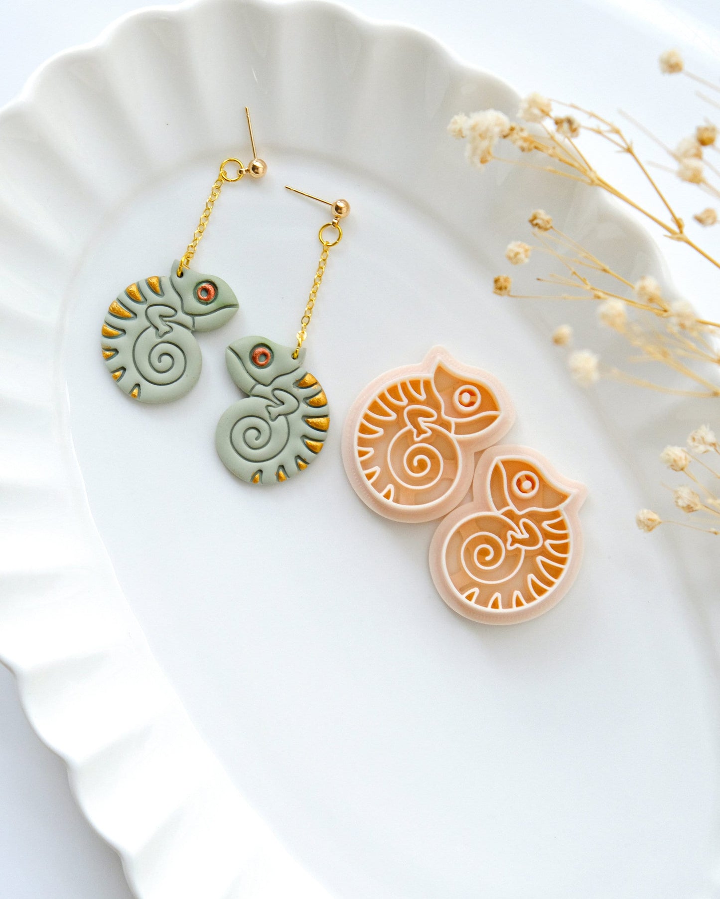 Chameleon Polymer Clay Cutters | Summer Animal Clay Earring Cutters