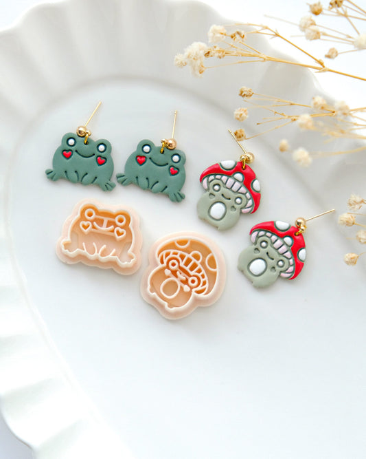 Cute Frog Polymer Clay Cutters | Summer Animal Clay Earring Cutters